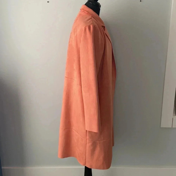 Andrew Marc New York  | Salmon Faux Suede Duster - Picture 2 of 6